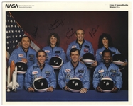 Space Shuttle Challenger Crew Signed 10 x 8 Photo, Uninscribed -- From the Collection of Mission Commander Dick Scobee